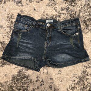 Blue Crush Women’s Distressed Denim Shorts | Size 13 | Dark Wash